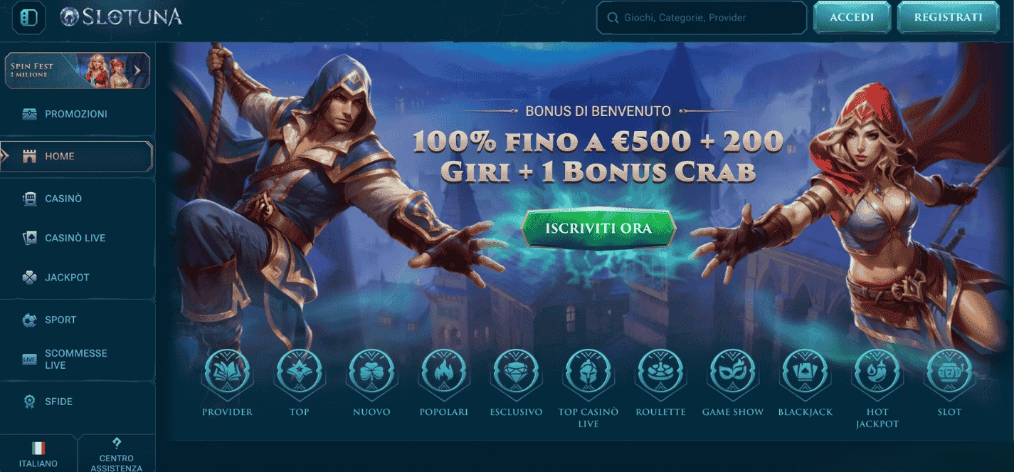 Slotuna e la sua ricca varietà di macchinette